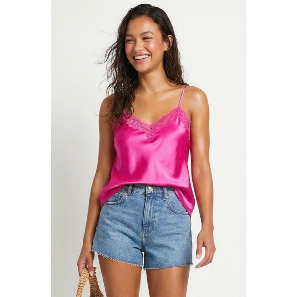 Y2k 2000’s silky satin pink camisole S tank lingerie blouse 90’s feminine dainty